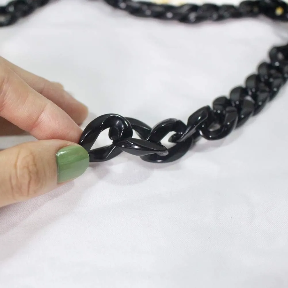 Aumey Clear White Black Brown Acrylic Chain Clutch Purse Strap Handles Bag Handbag Purse Replacement Chains 40 Inches