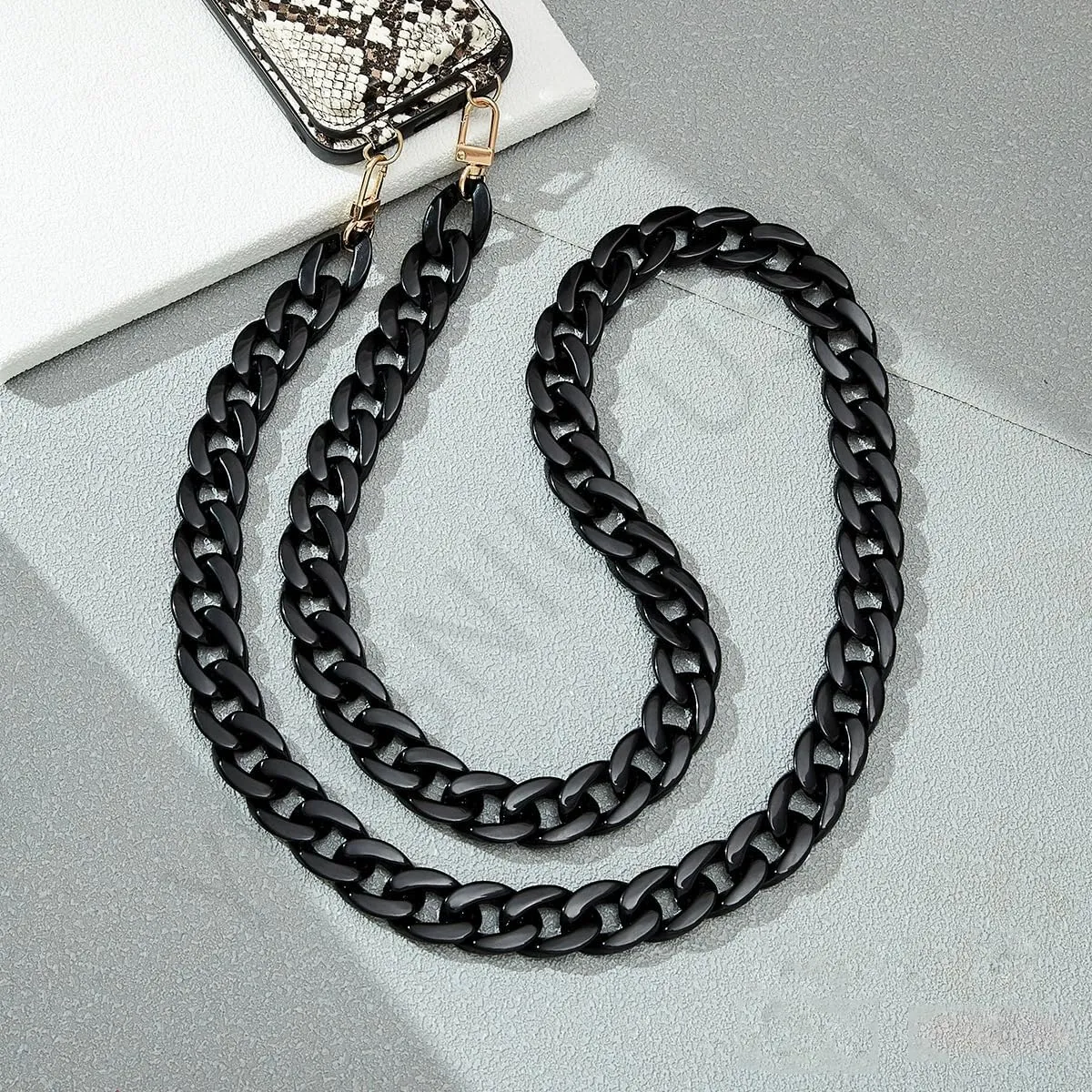 Aumey Clear White Black Brown Acrylic Chain Clutch Purse Strap Handles Bag Handbag Purse Replacement Chains 40 Inches