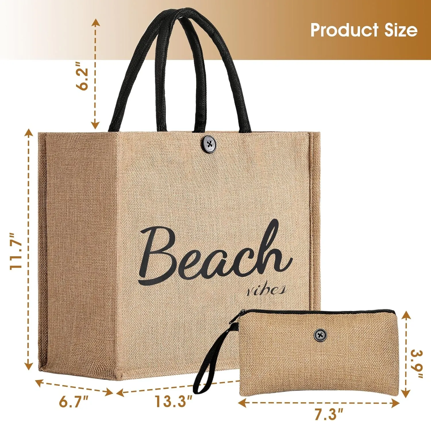 Beach Bag, Large Beach Bag for Women, Woven Straw Tote Bag, Weaving Swim Gym Shopping Travel Bag with Button
