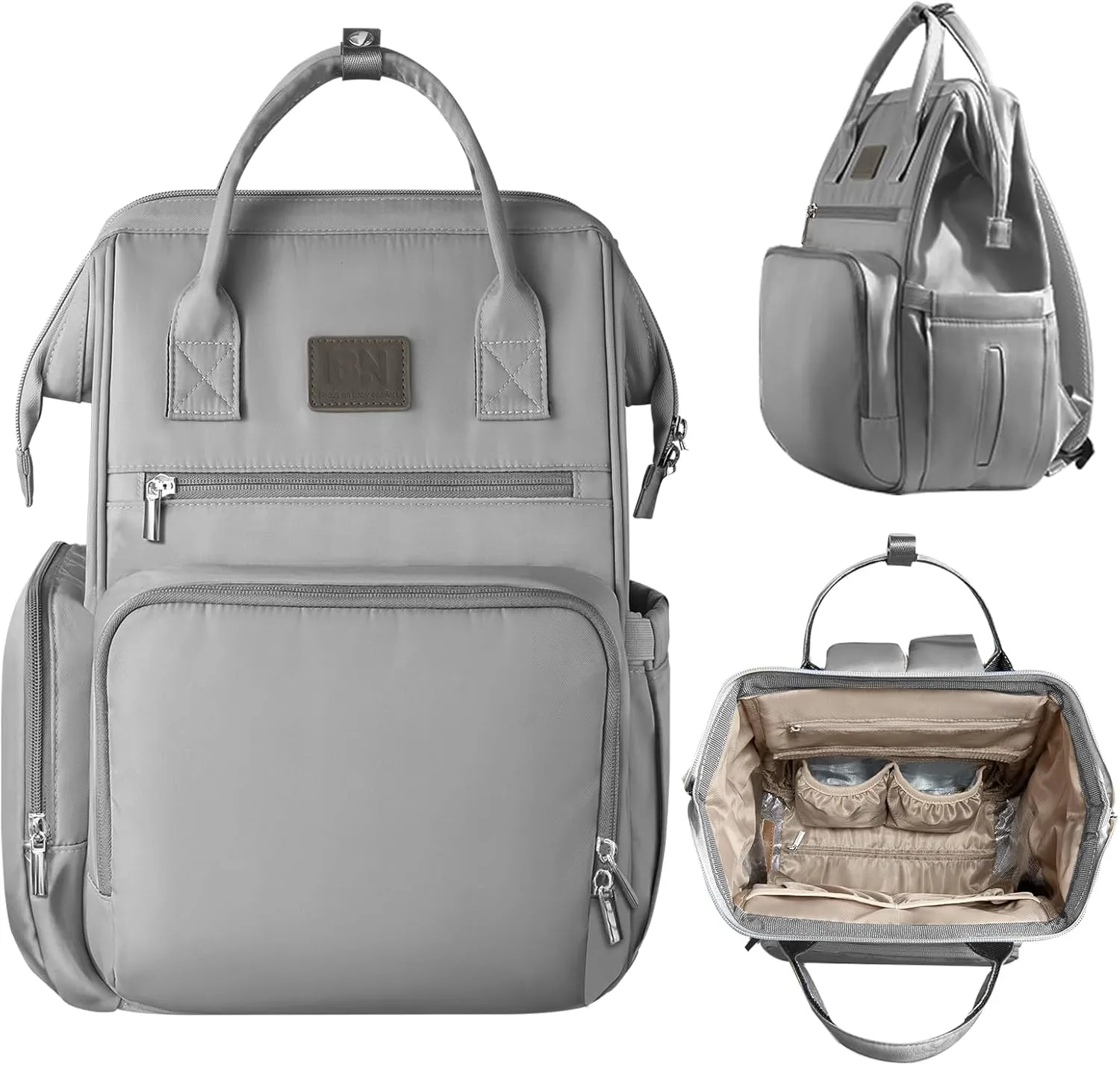 BN Diaper bag, Baby bag for mom, diaper bag backpack for women,Baby diaper bag, Diaper bags (Grey, 20.5 Liters)