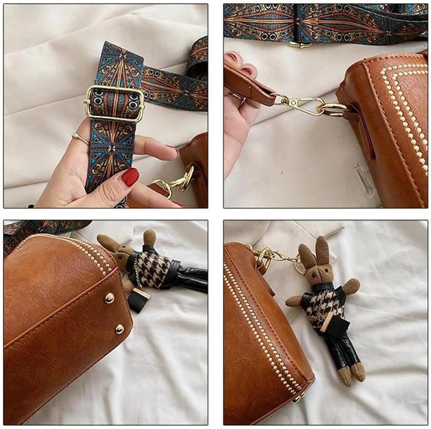 Bootara Bucket Bag, Women's Vintage Charm Bucket Bag, Crossbody Bag with Adjustable Shoulder Strap