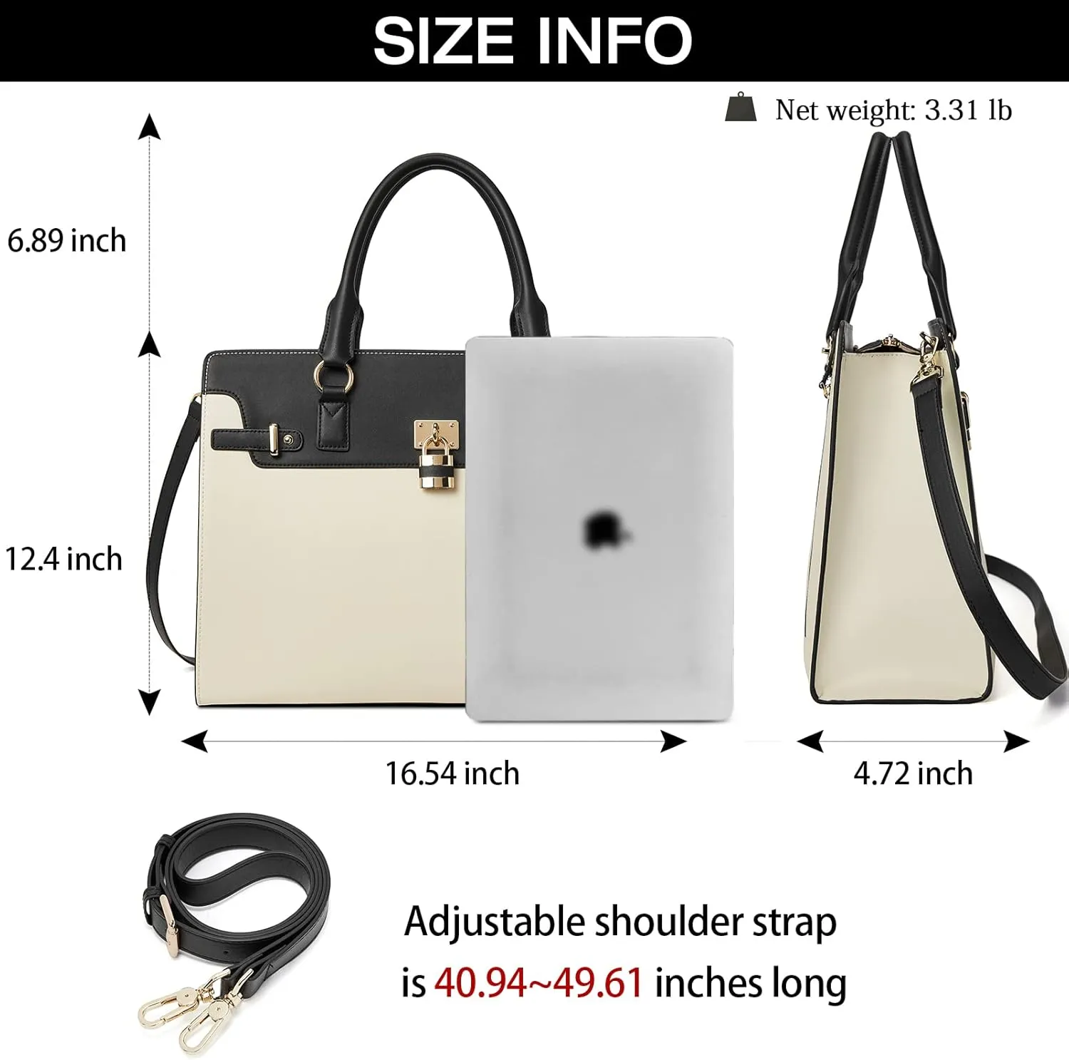 BOSTANTEN Briefcase for Women 15.6 inch Leather Laptop Bag Vintage Slim Lawyer Business Bag Stylish Work Purse
