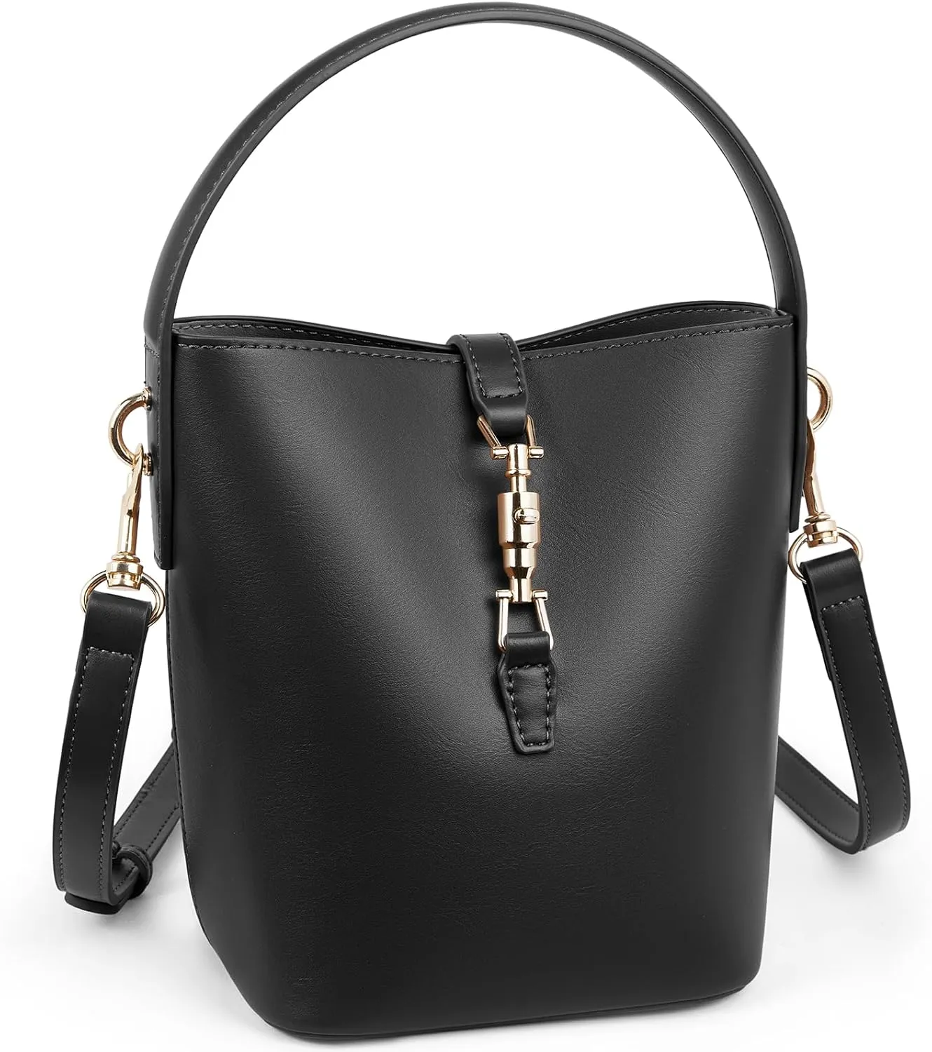 BOSTANTEN Small Bucket Bag for Women Trendy Vegan Leather Crossbody Bags Shoulder Purses Designer Ladies Handbags