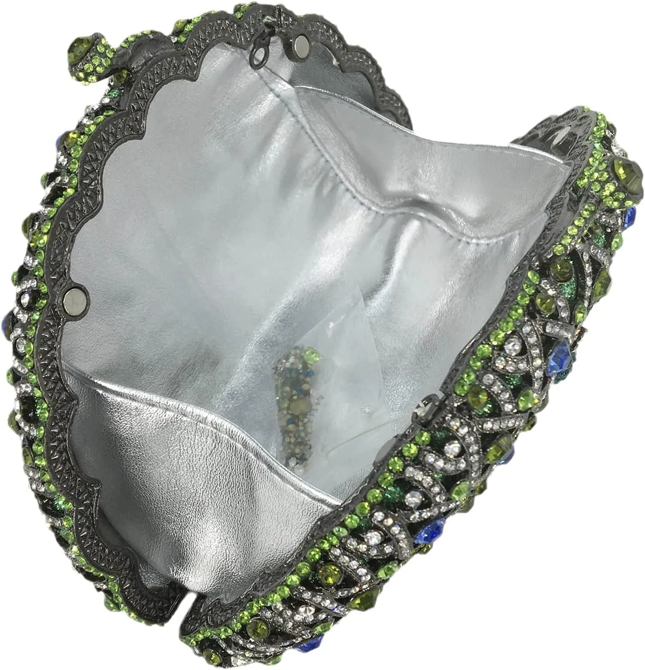 Boutique De FGG Peacock Clutch Bag Women Crystal Evening Handbags Bridal Wedding Rhinestone Clutch Purse Party Prom Bag,Mini