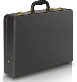 Briefcases for Men, Professional Leather Briefcase with Lock, Hard Shell Business Brief Case, Durable Executive Attache Case for Laptop Documents, Mens Hard Briefcase for Work Office Travel, Black