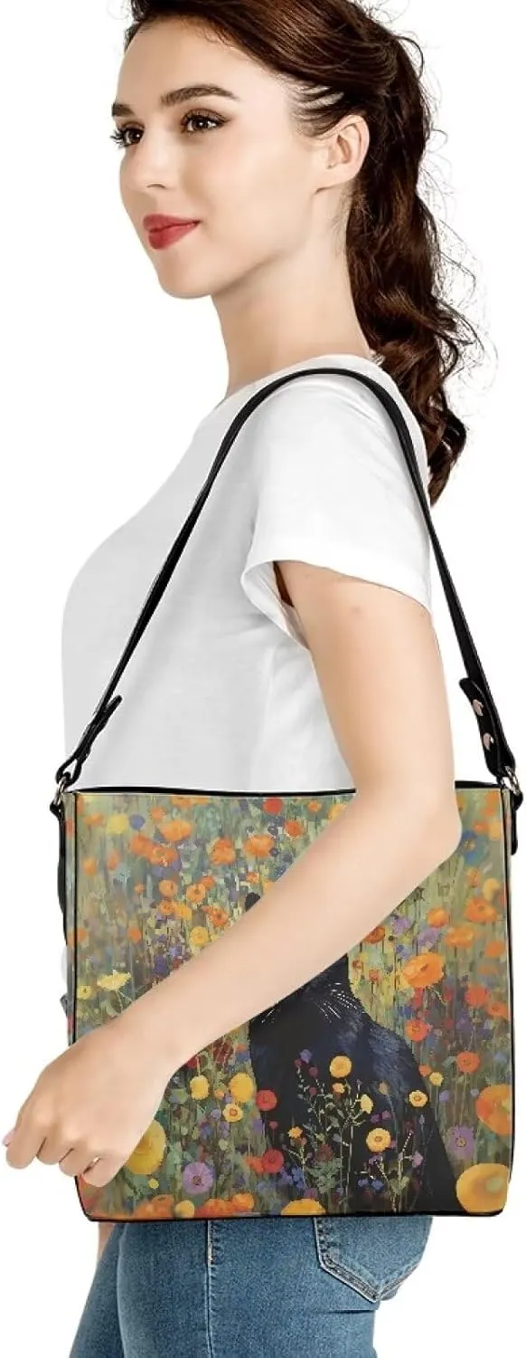 Bucket Bag for Women Fashion Leather Shoulder Bag Casual Tote Bag for Women Work Hobo Bag