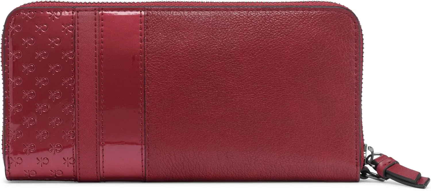 Calvin Klein Key Item Saffiano Continental Zip Around Wallet with Wristlet Strap