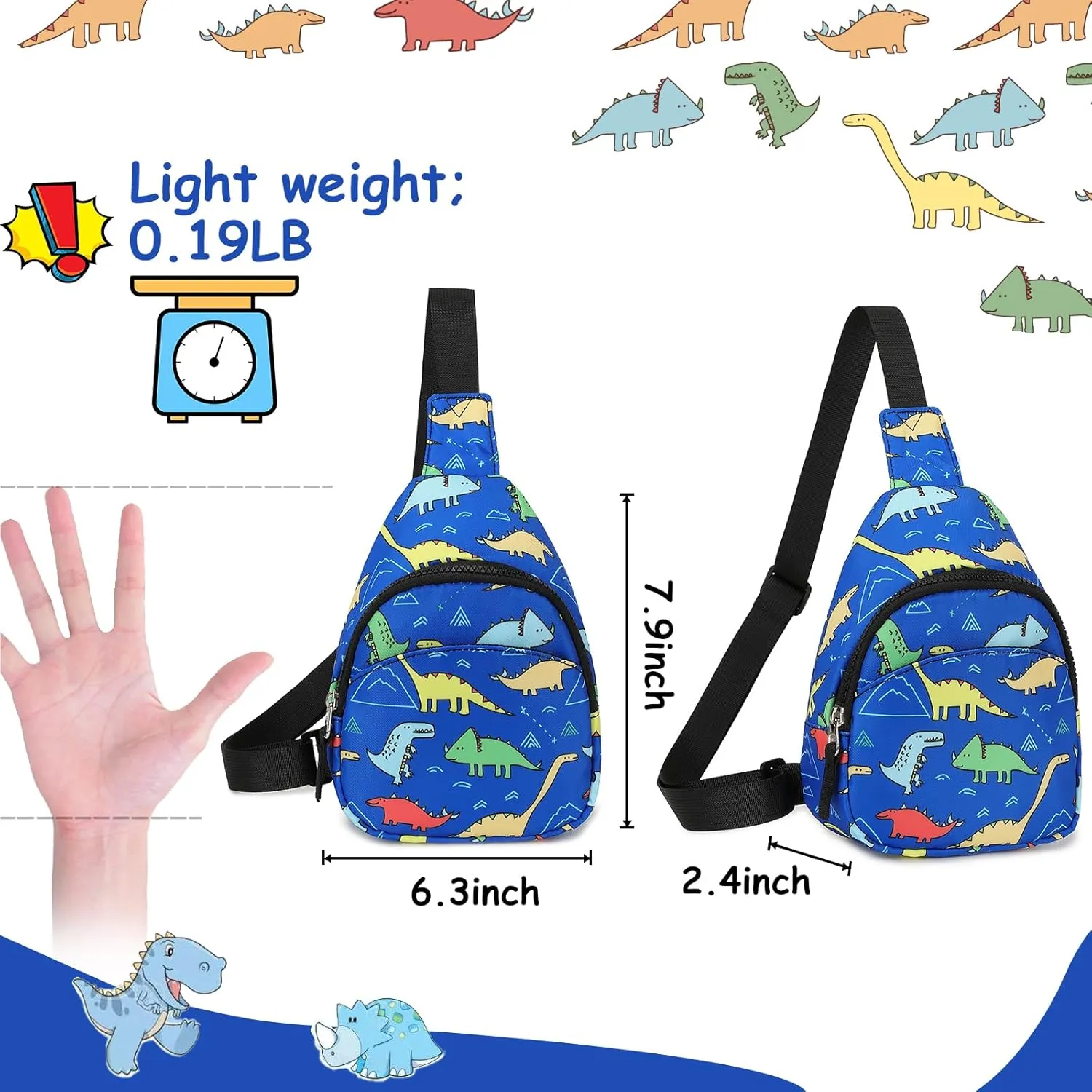 CAMTOP Crossbody Bag Kids Sling Bag Shoulder Bag Chest Pack Small Cartoon Boys Girls Travel Cycling Skating 3-8 years old