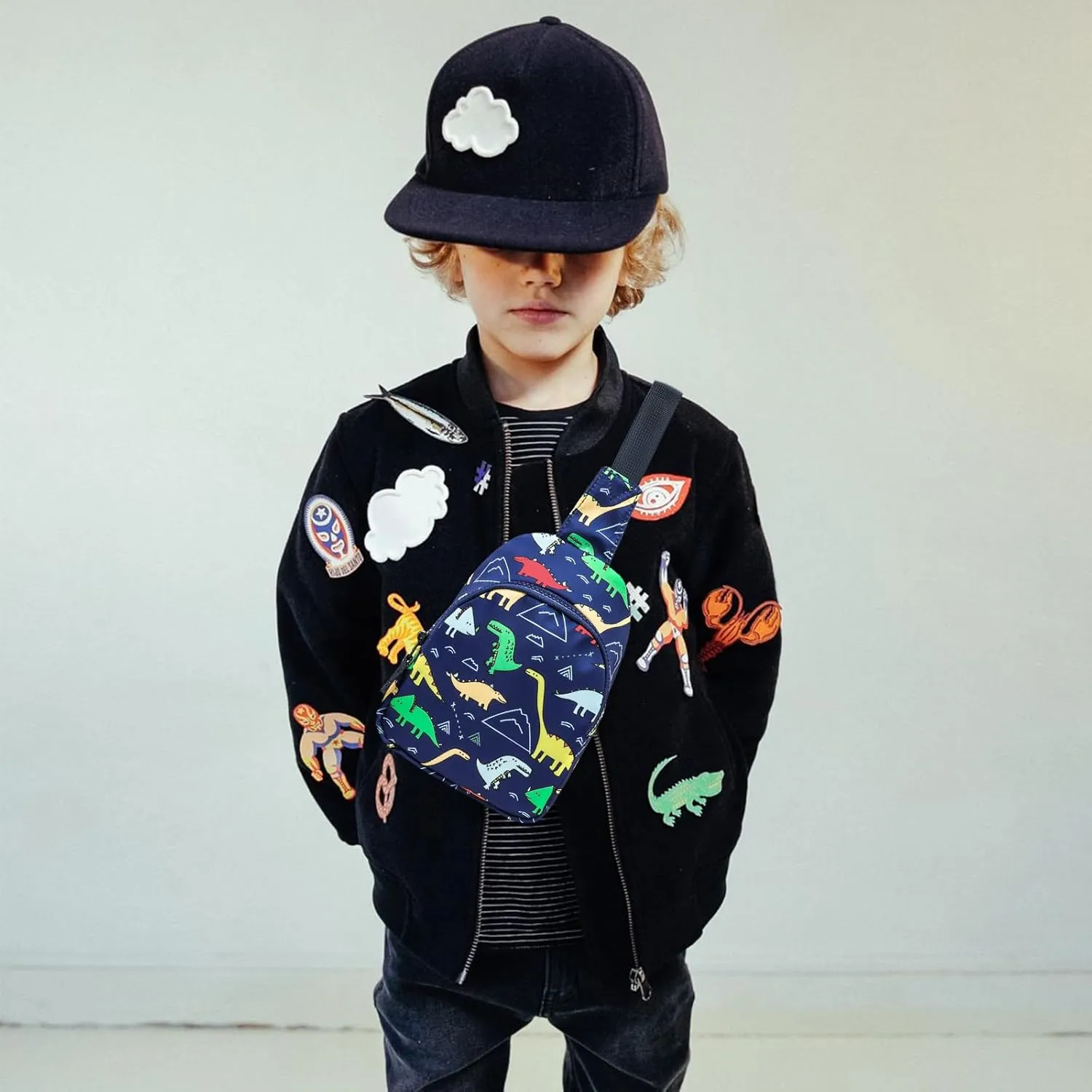 CAMTOP Crossbody Bag Kids Sling Bag Shoulder Bag Chest Pack Small Cartoon Boys Girls Travel Cycling Skating 3-8 years old