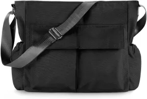 Canvas Messenger Bag Crossbody Shoulder Bag for Men Women Vintage Tote Laptop Bag Large Hobo Bag with Multiple Pockets