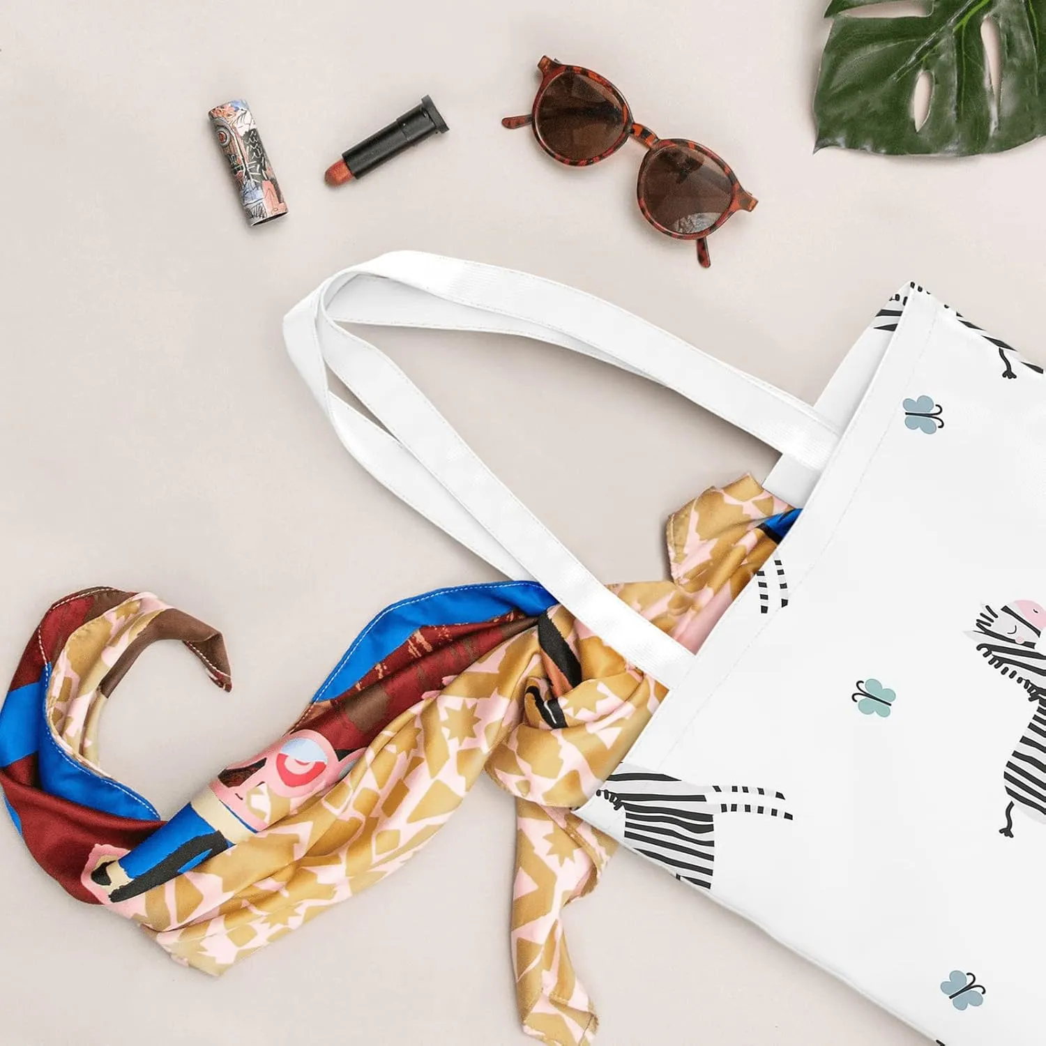 Canvas Tote BagViruses Cartoon Bacteria Emoticon Reusable Large Shopping Shoulder Tote Bag For Women