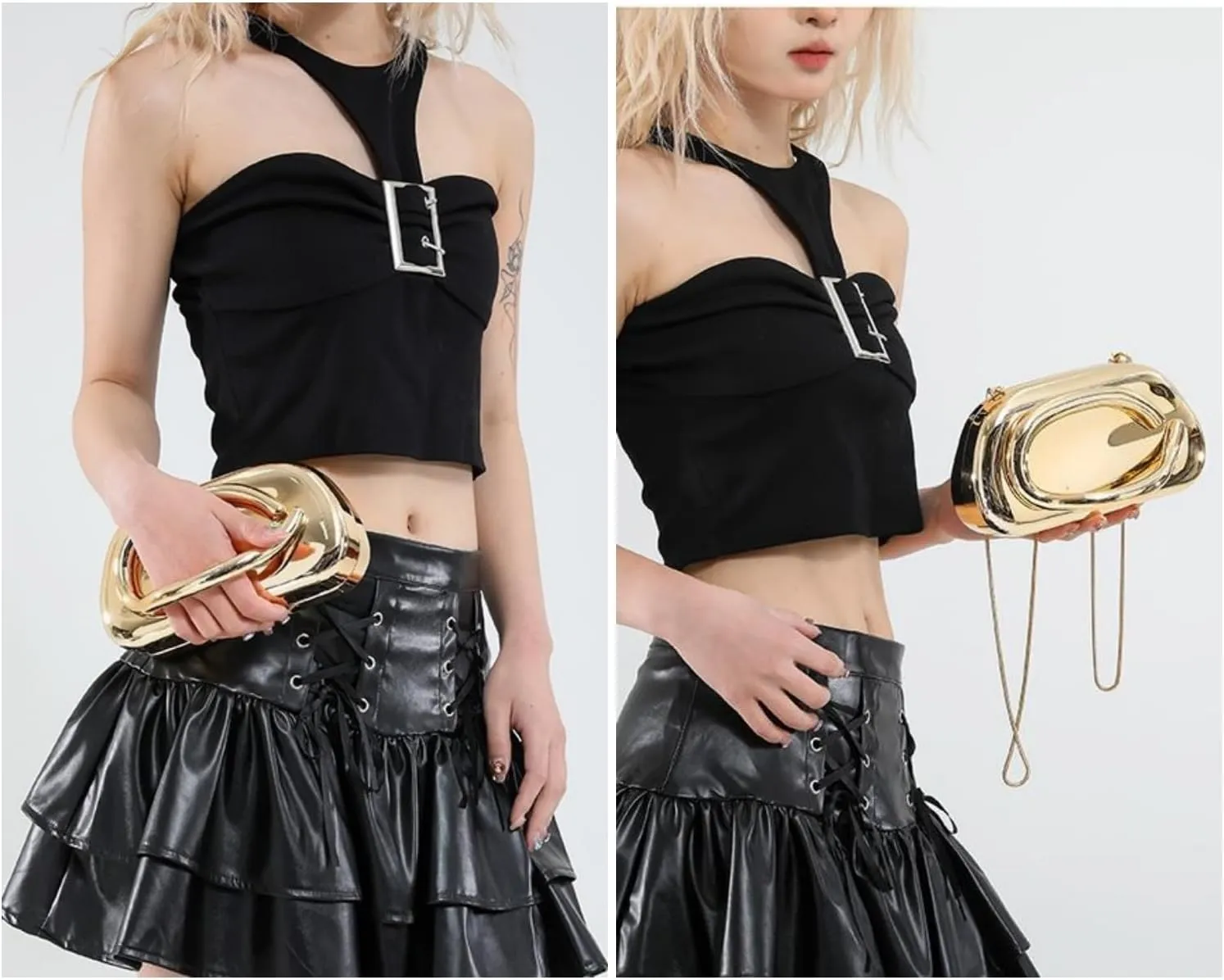 Clutch Purse Women Evening Bag Unique Trendy Purse 2025 Vegan Leather Handbag Acrylic Clutch Box with Chain