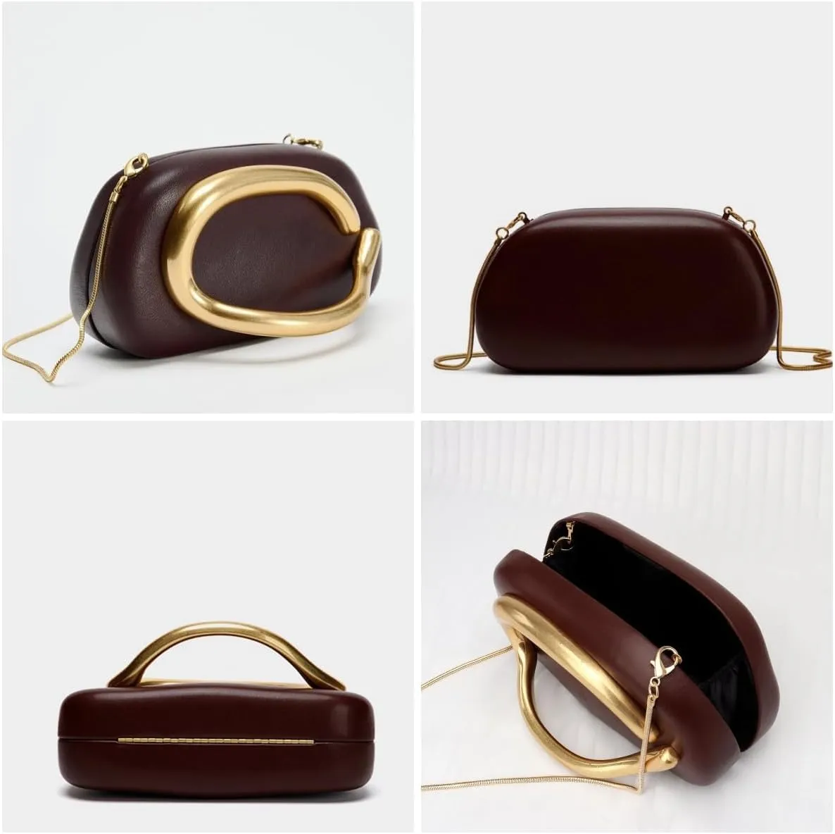 Clutch Purse Women Evening Bag Unique Trendy Purse 2025 Vegan Leather Handbag Acrylic Clutch Box with Chain