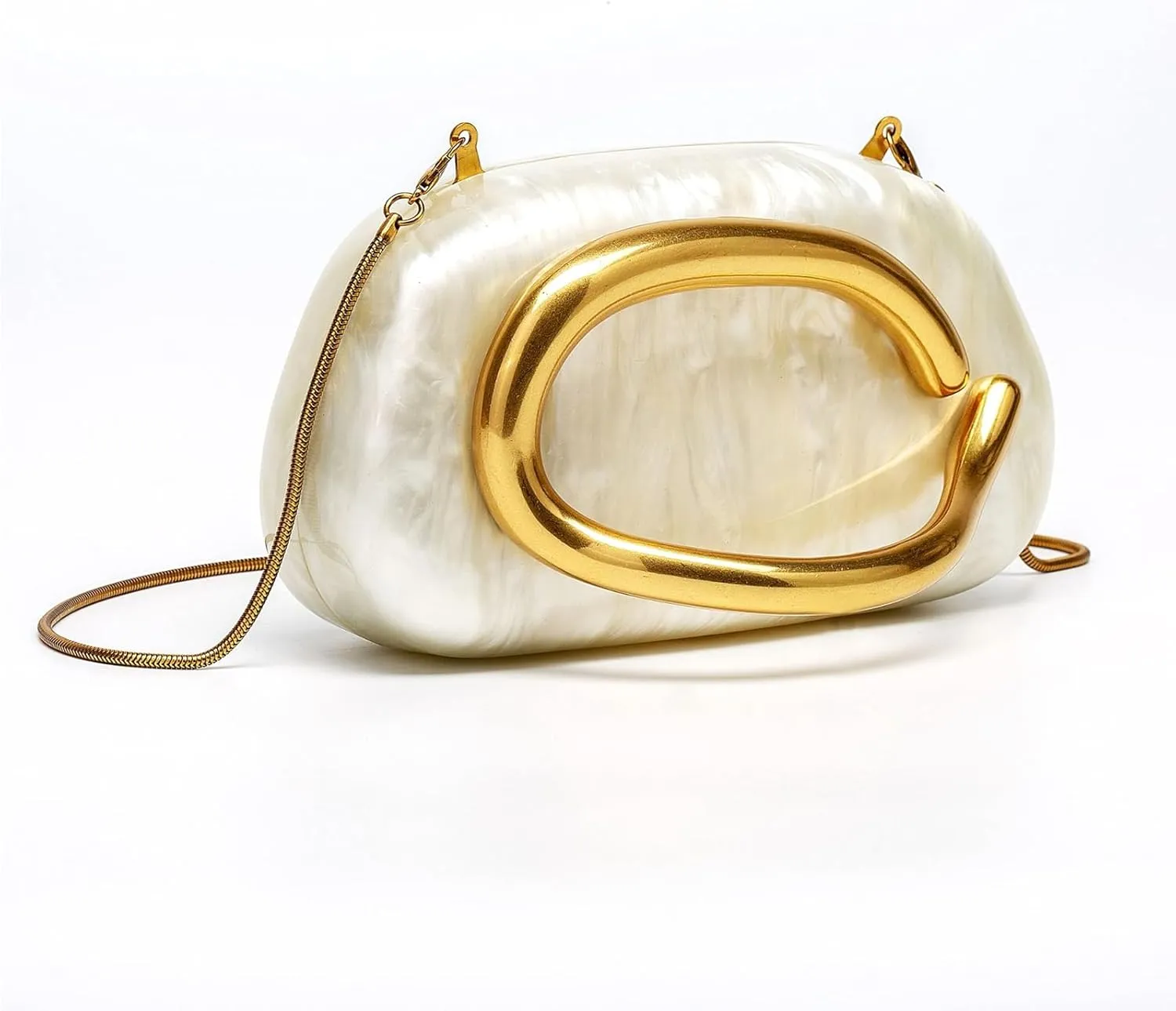 Clutch Purse Women Evening Bag Unique Trendy Purse 2025 Vegan Leather Handbag Acrylic Clutch Box with Chain