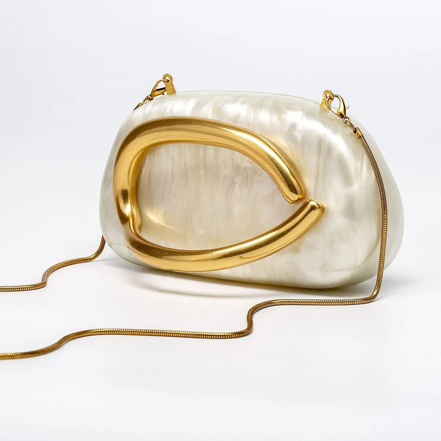 Clutch Purse Women Evening Bag Unique Trendy Purse 2025 Vegan Leather Handbag Acrylic Clutch Box with Chain