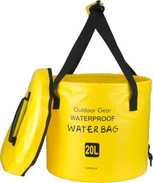 Collapsible Bucket with Lid, Portable Folding Water Bucket Wash Basin for Camping Boating Traveling Fishing Gardening Car Washing