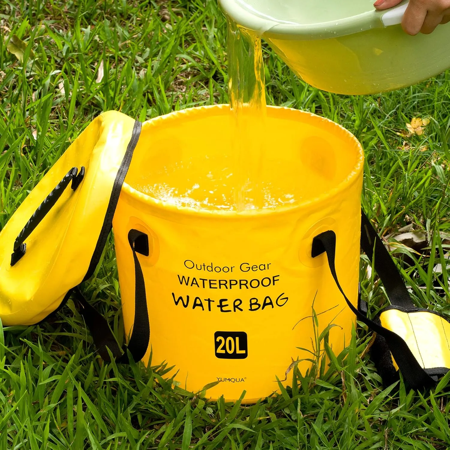 Collapsible Bucket with Lid, Portable Folding Water Bucket Wash Basin for Camping Boating Traveling Fishing Gardening Car Washing