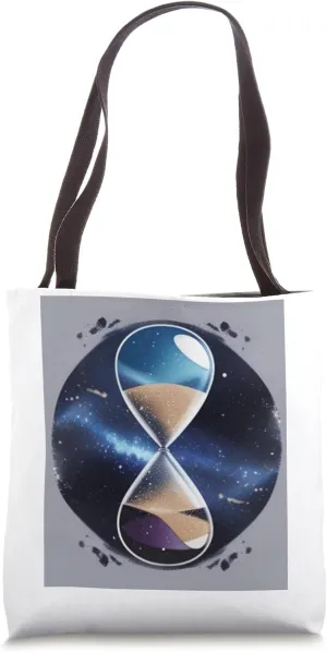 Cosmic Timekeeper of Galaxy Inside Hourglass Tote Bag