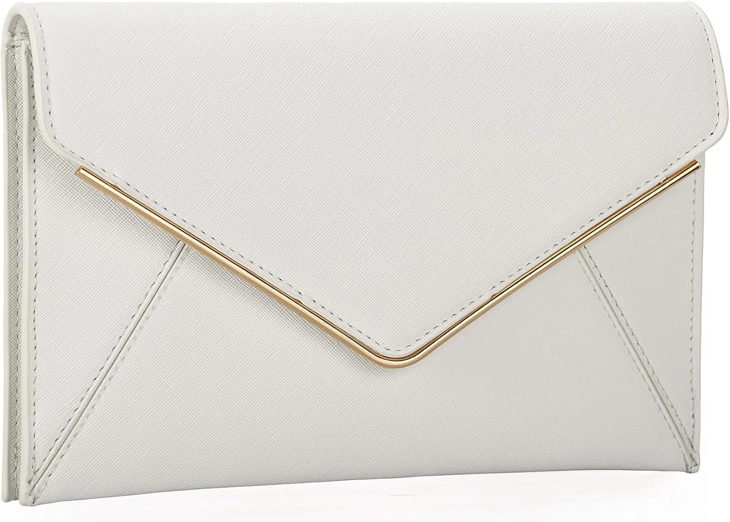DEXMAY Evening Clutch Handbag for Women Elegant Saffiano PU Leather Envelope Handheld Purse Formal Foldover Dressy Bag