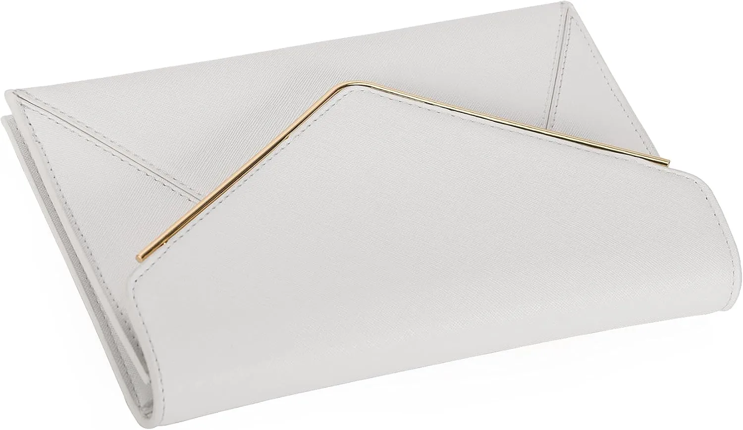 DEXMAY Evening Clutch Handbag for Women Elegant Saffiano PU Leather Envelope Handheld Purse Formal Foldover Dressy Bag
