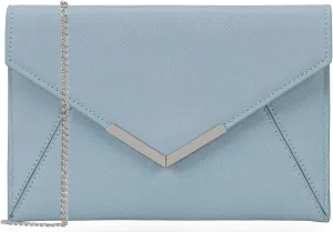 Dexmay Women Envelope Clutch Handbag Medium Saffiano Leather Foldover Clutch Purse