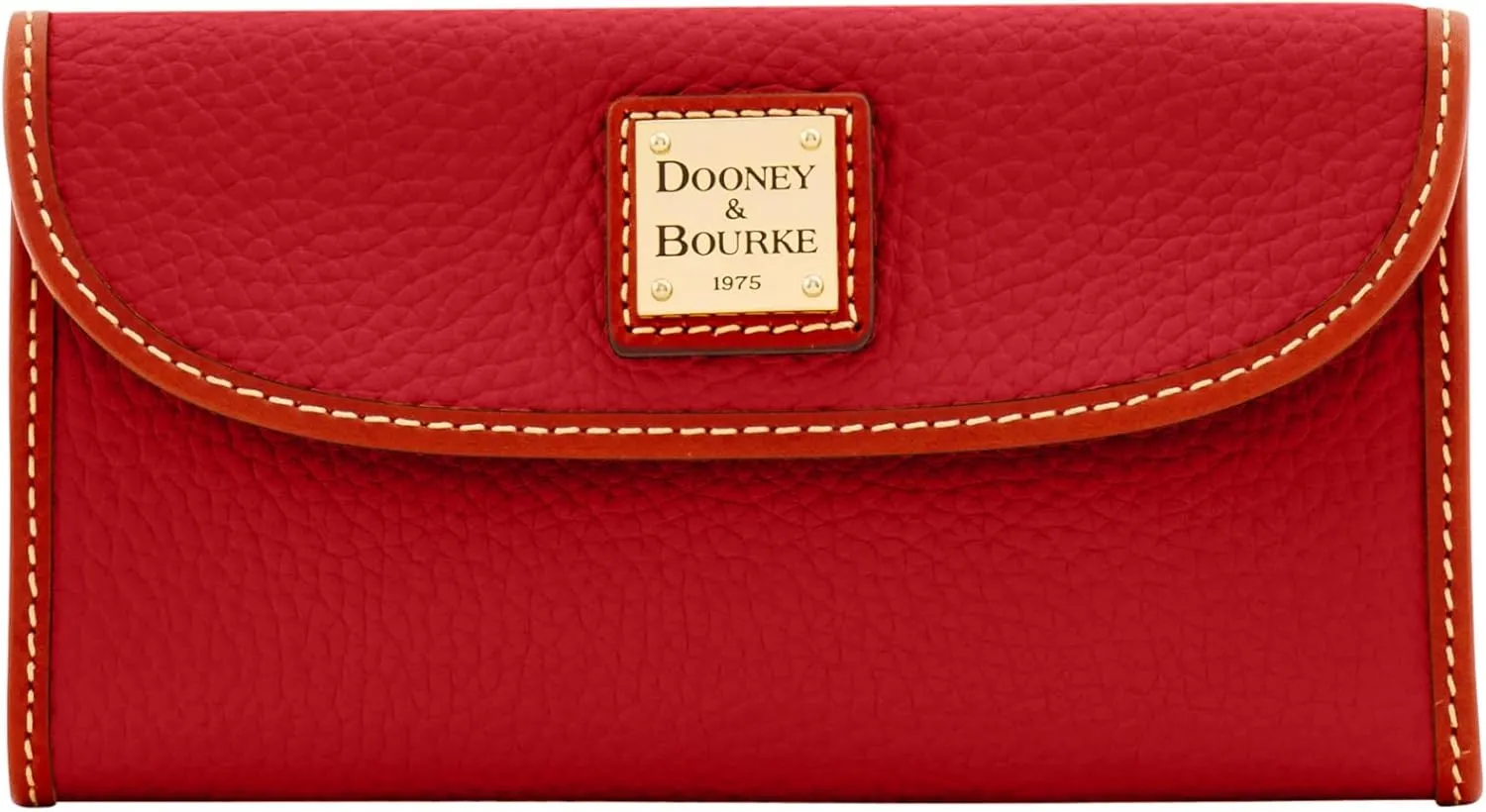 Dooney & Bourke Women's Continental Clutch in Pebble Grain Leather, Trifold Wallet with Multiple Card Holder
