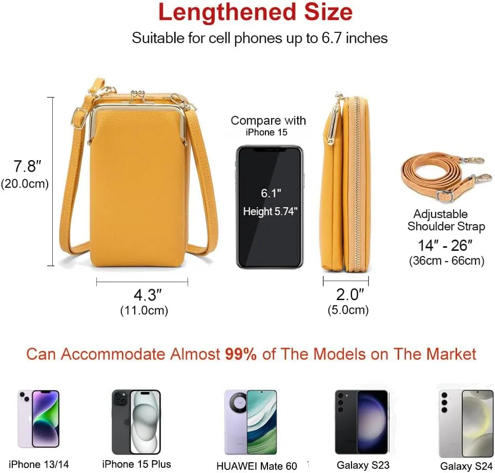 EASTNIGHTS Small Crossbody Phone Bag for Women Cell Phone Purse Wallet Kiss Lock Cute Shoulder Bag with Credit Card Slots
