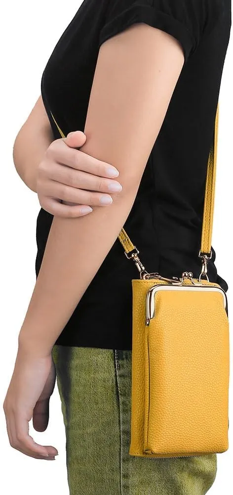 EASTNIGHTS Small Crossbody Phone Bag for Women Cell Phone Purse Wallet Kiss Lock Cute Shoulder Bag with Credit Card Slots