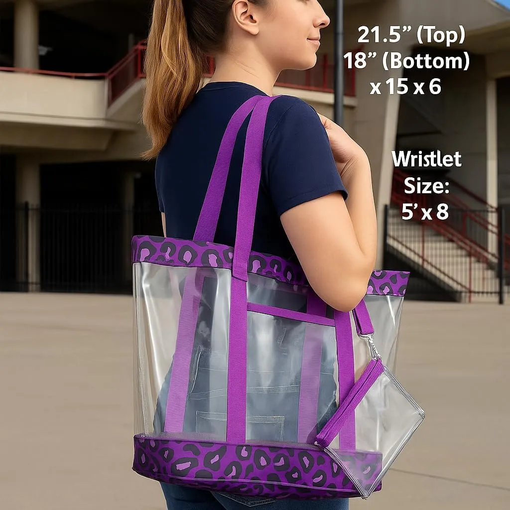 Eastsport Transparent Large Clear Tote Bag for Women Beach Bag Clear Purse Work Bag Shoulder Bag Work Tote with Zipper