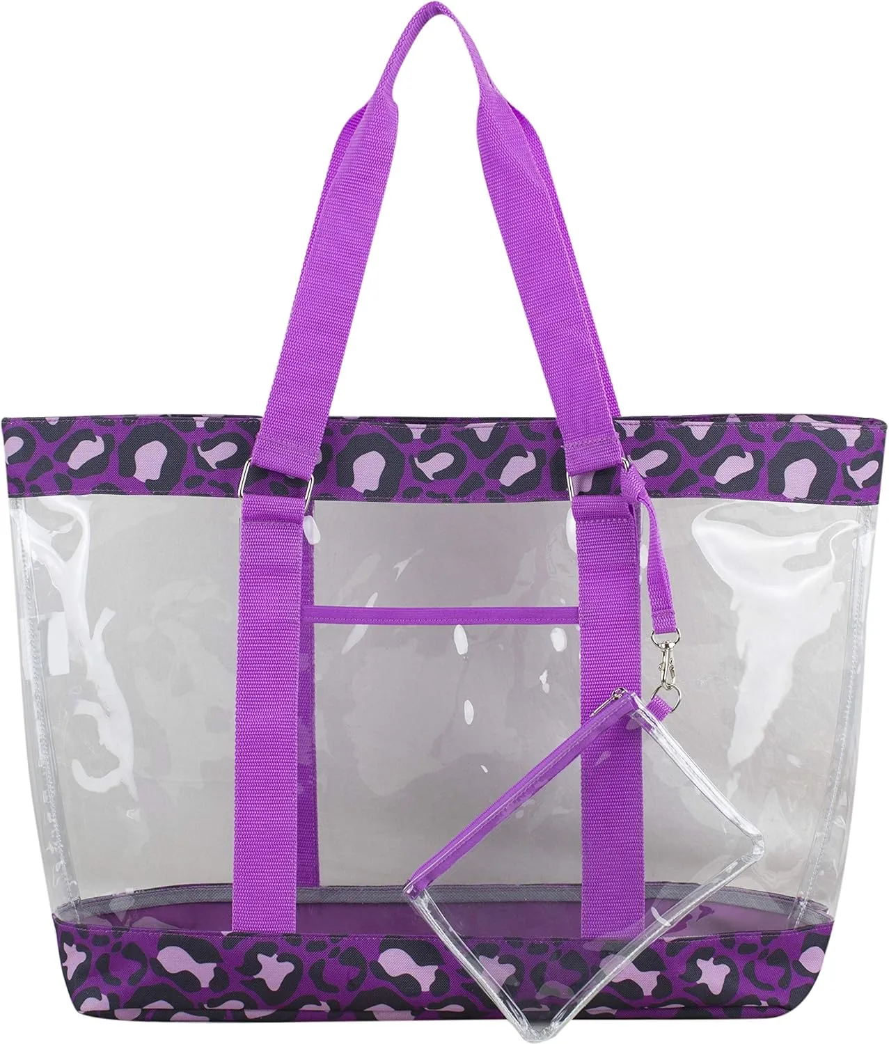 Eastsport Transparent Large Clear Tote Bag for Women Beach Bag Clear Purse Work Bag Shoulder Bag Work Tote with Zipper