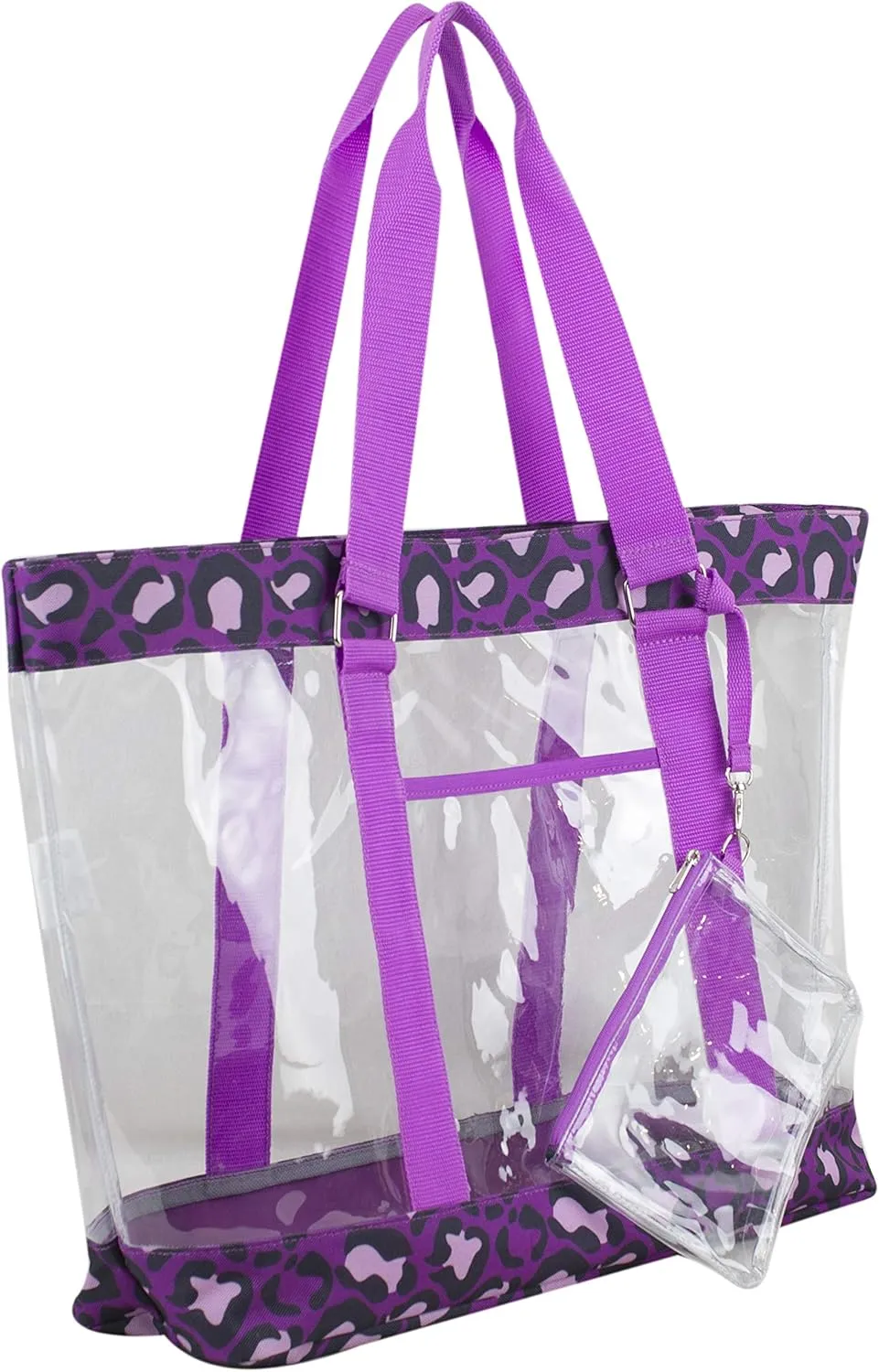 Eastsport Transparent Large Clear Tote Bag for Women Beach Bag Clear Purse Work Bag Shoulder Bag Work Tote with Zipper