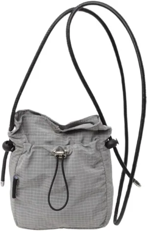 Fashionable Canvas Mobile Bag 2024 Drawstring Bucket Bag Crossbody Purse Casual Shoulder Bag for Adults and Students