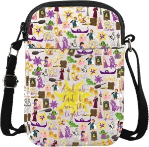 G2TUP Princess Long Hair Crossbody Bag At Last I See The Light Gifts Flynn Rider Gifts Princess Lanterns Messenger Bag
