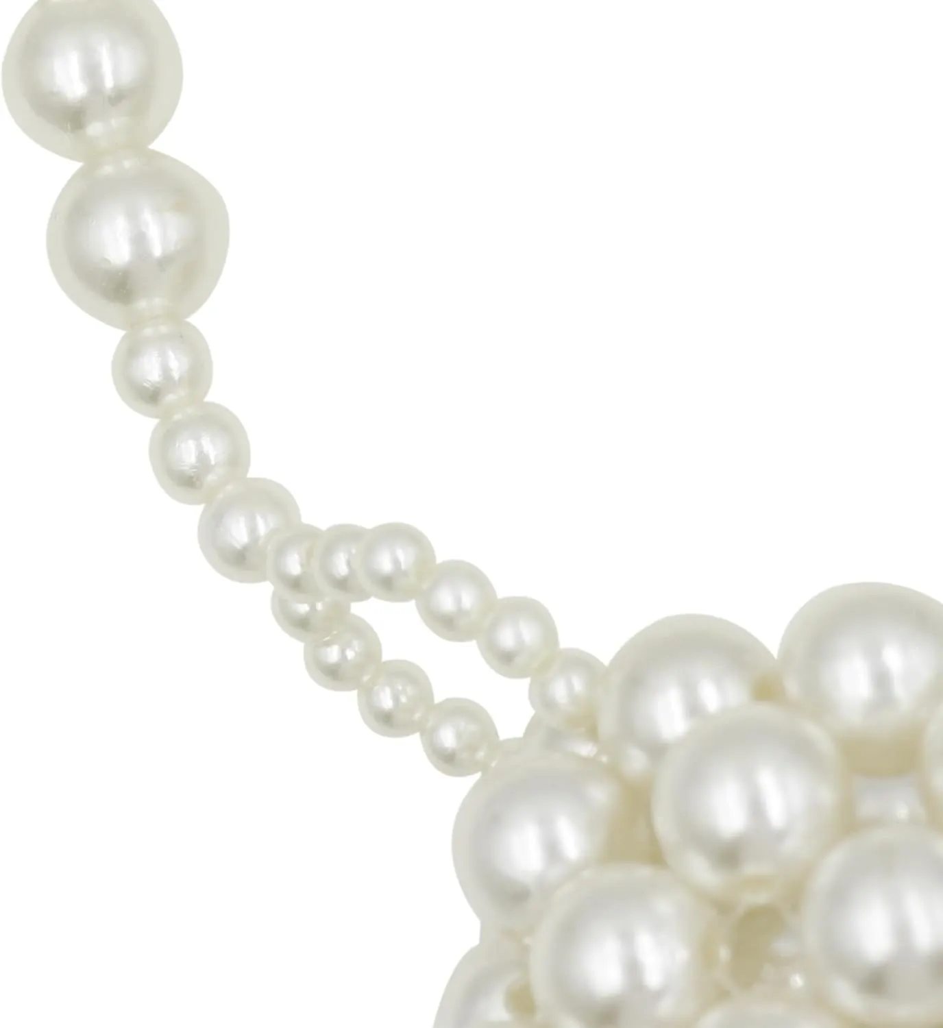 Girls White Beaded Pearl Handbag - Vintage Pearl Clutch Mini Evening Bag for Party Wedding