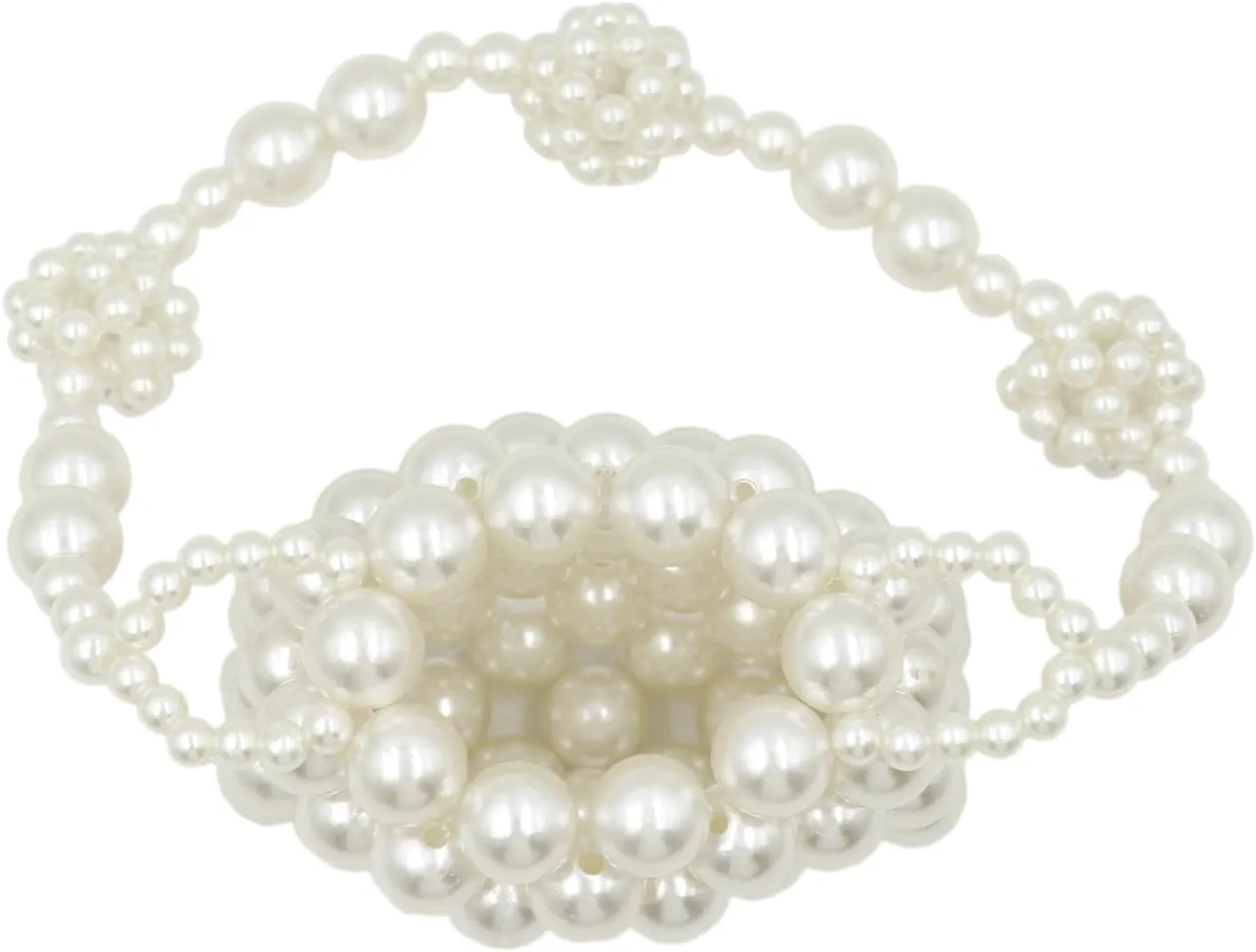 Girls White Beaded Pearl Handbag - Vintage Pearl Clutch Mini Evening Bag for Party Wedding