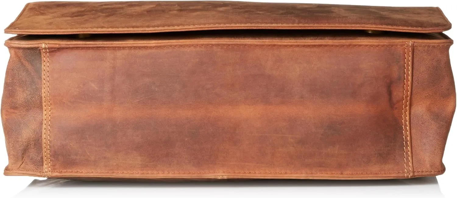 Harvard Distressed Leather Messenger Bag, Tan, One Size