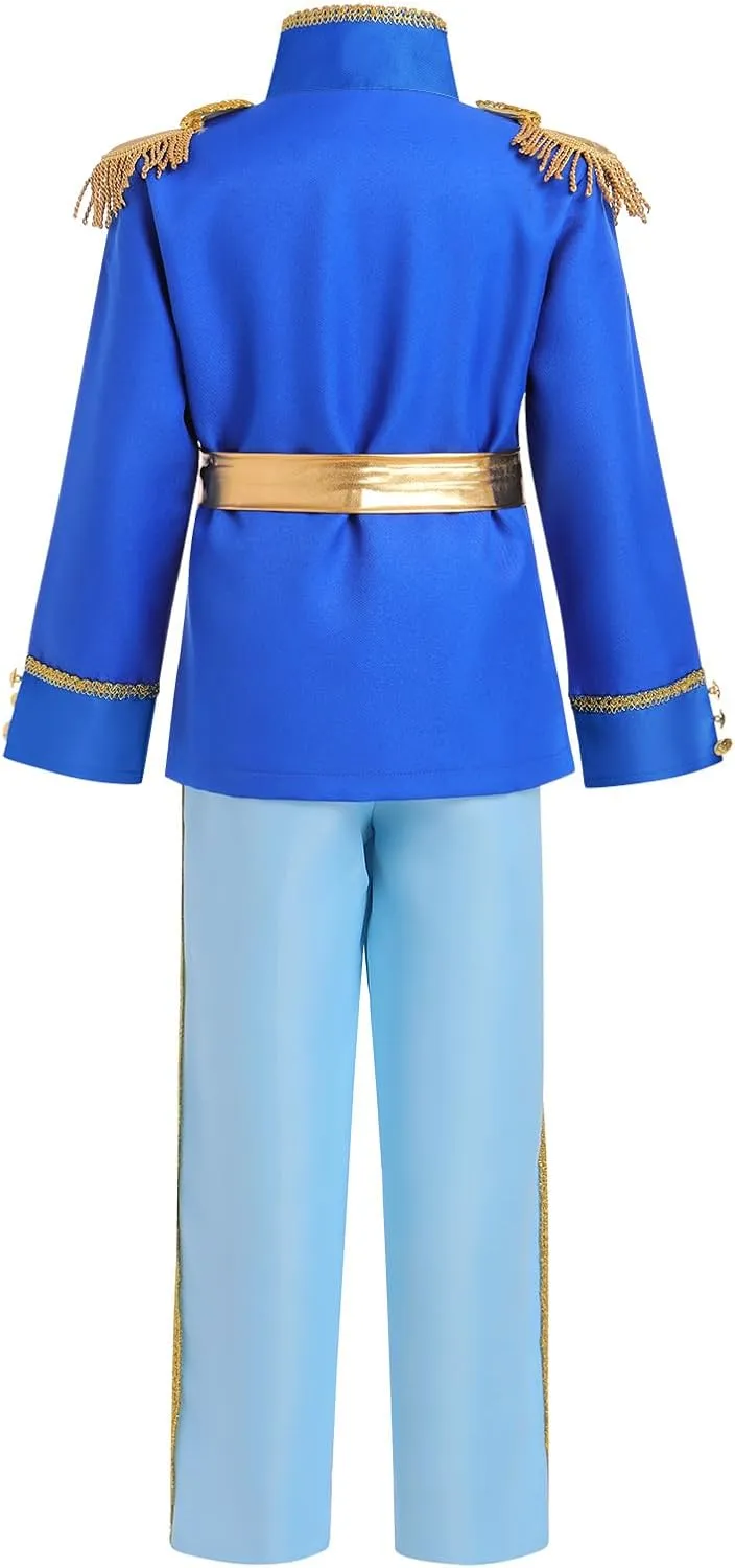IBAKOM Prince Charming Costume for Boys Halloween Christmas Cosplay Outfits Toddler Medieval Royal Knight Fairytale Dress Up
