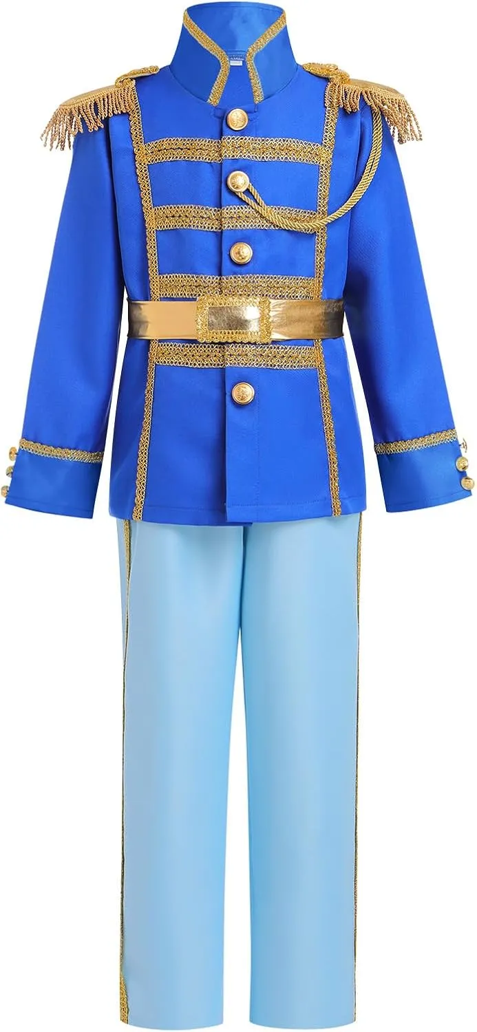 IBAKOM Prince Charming Costume for Boys Halloween Christmas Cosplay Outfits Toddler Medieval Royal Knight Fairytale Dress Up