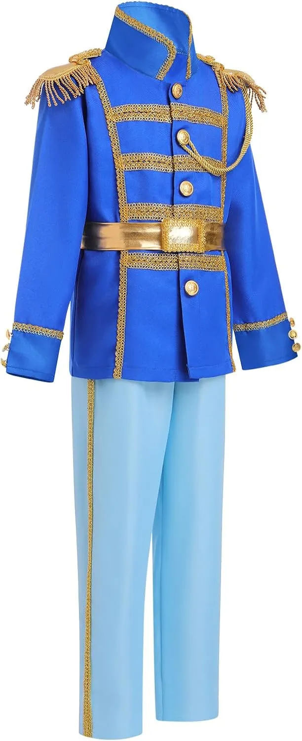 IBAKOM Prince Charming Costume for Boys Halloween Christmas Cosplay Outfits Toddler Medieval Royal Knight Fairytale Dress Up