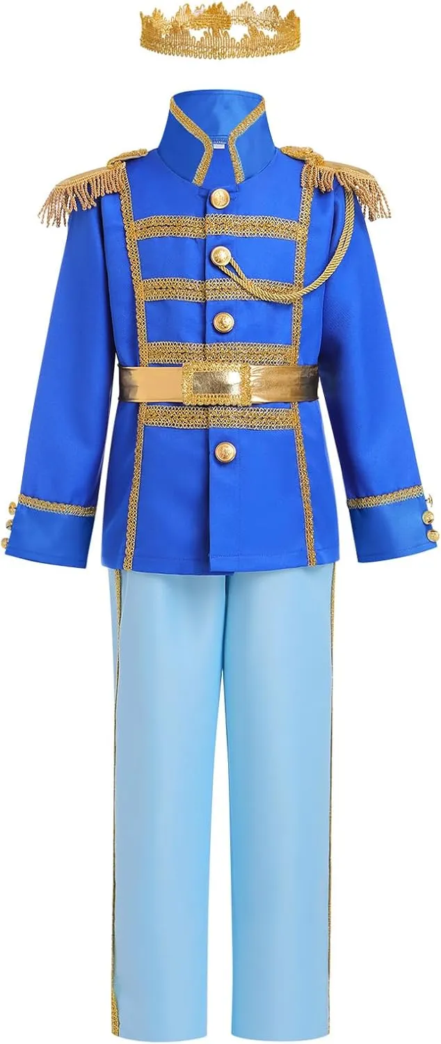 IBAKOM Prince Charming Costume for Boys Halloween Christmas Cosplay Outfits Toddler Medieval Royal Knight Fairytale Dress Up
