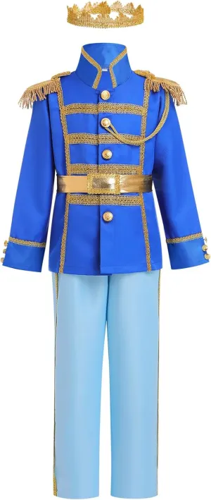 IBAKOM Prince Charming Costume for Boys Halloween Christmas Cosplay Outfits Toddler Medieval Royal Knight Fairytale Dress Up