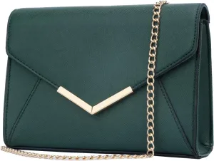 KKXIU Women Elegant Faux Leather Evening Envelope Clutch Purse Foldover Bags for Party Wedding Prom