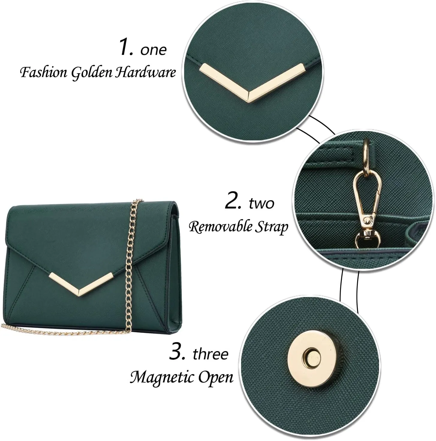 KKXIU Women Elegant Faux Leather Evening Envelope Clutch Purse Foldover Bags for Party Wedding Prom