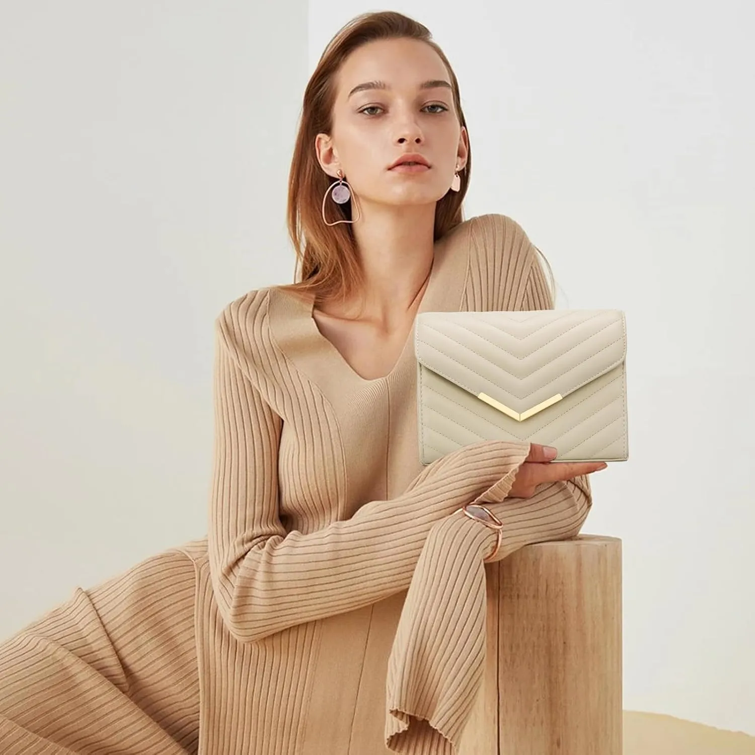 KKXIU Women Formal Vegan Leather Evening Envelope Clutch Purses and Handbags for Party Wedding Prom Bridal