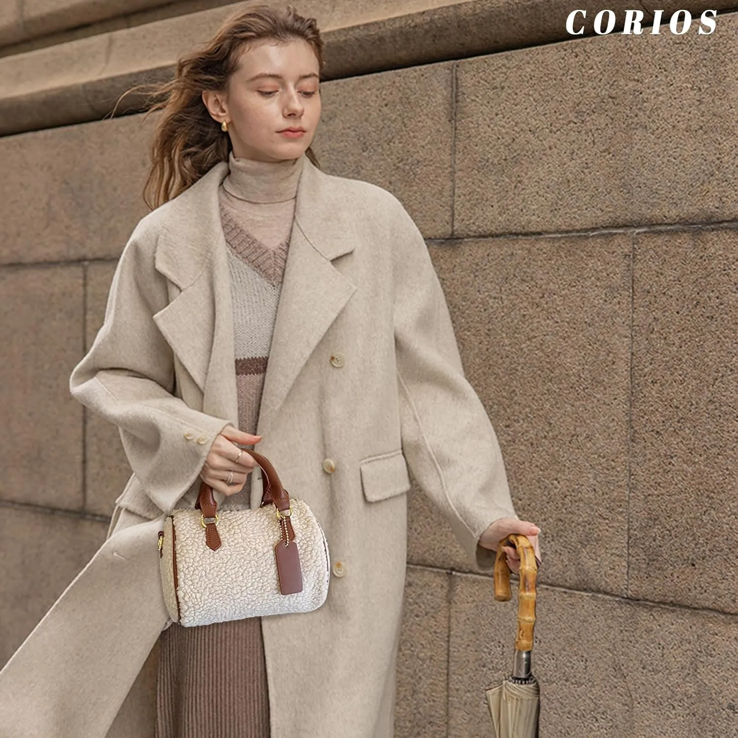 Lamb Wool Handbag for Women Soft Plush Shoulder Bag Fluffy Tote Bag Crossbody Bag Furry Top Handle Bag Boston Bag