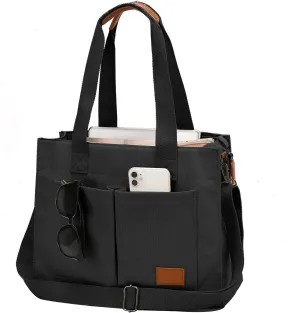Laptop Tote Bag for Women - 15.6 Laptop Compartment & Pockets, Stands Upright, Convertible Handbag/Shoulder/Crossbody Bag