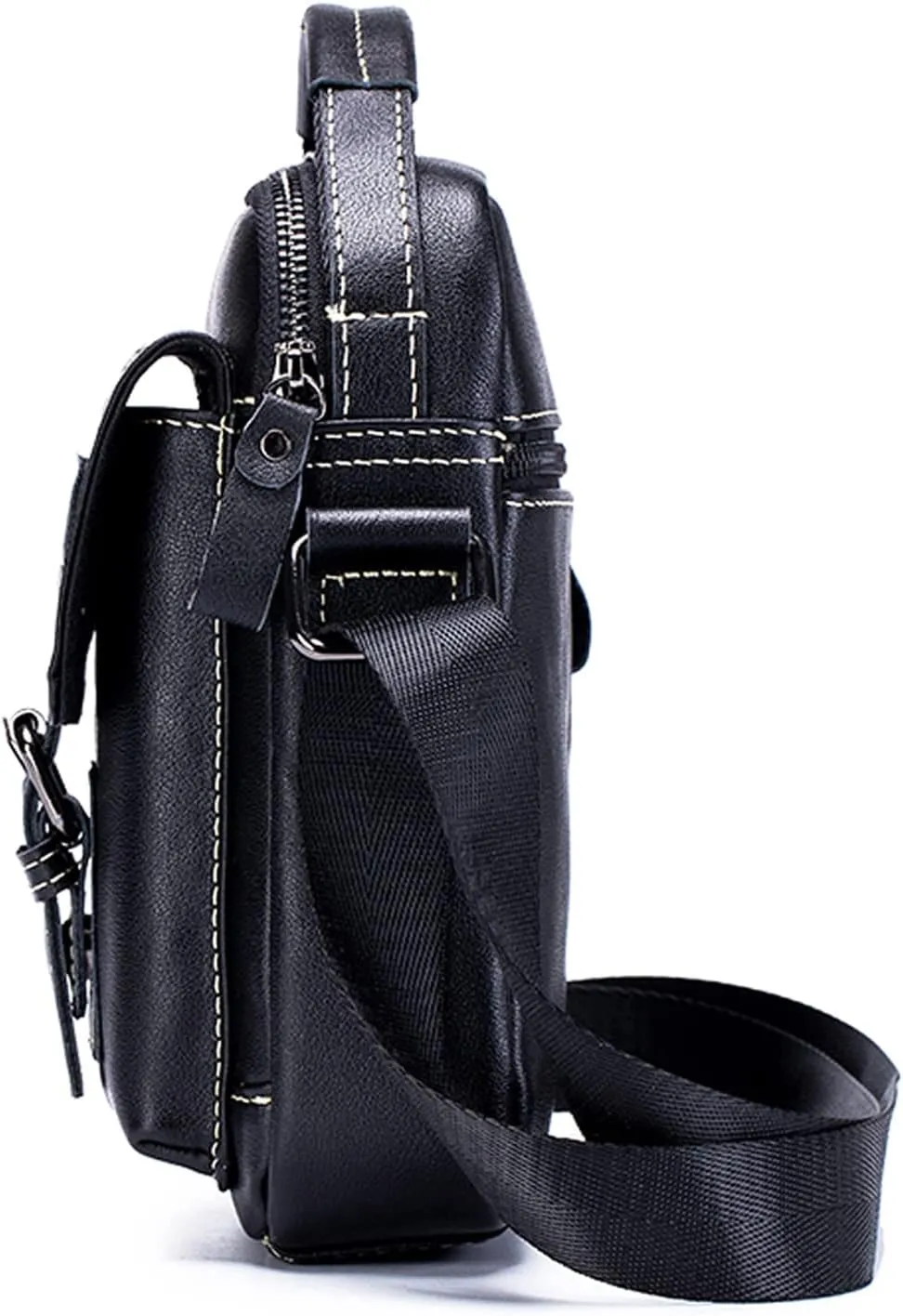 Leather Shoulder Messenger Handbag for Men Business Travel Outdoor Crossbody Pack Casual Pouch Briefcase Hand Bag Daypack