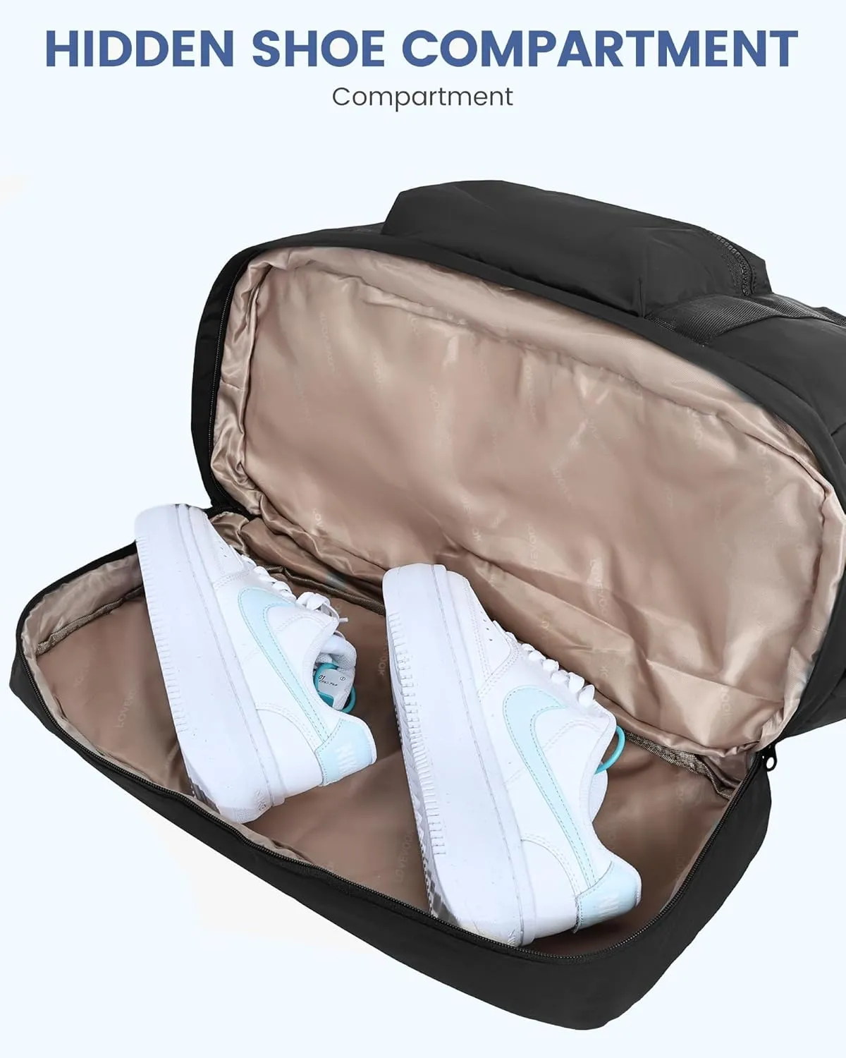 LOVEVOOK Weekender Bags for Women, Gym Bag with Shoe Compartment, Travel Duffel Bag with Toiletry Bag, Carry On Personal Item Bag, Workout Dance Bag- Black