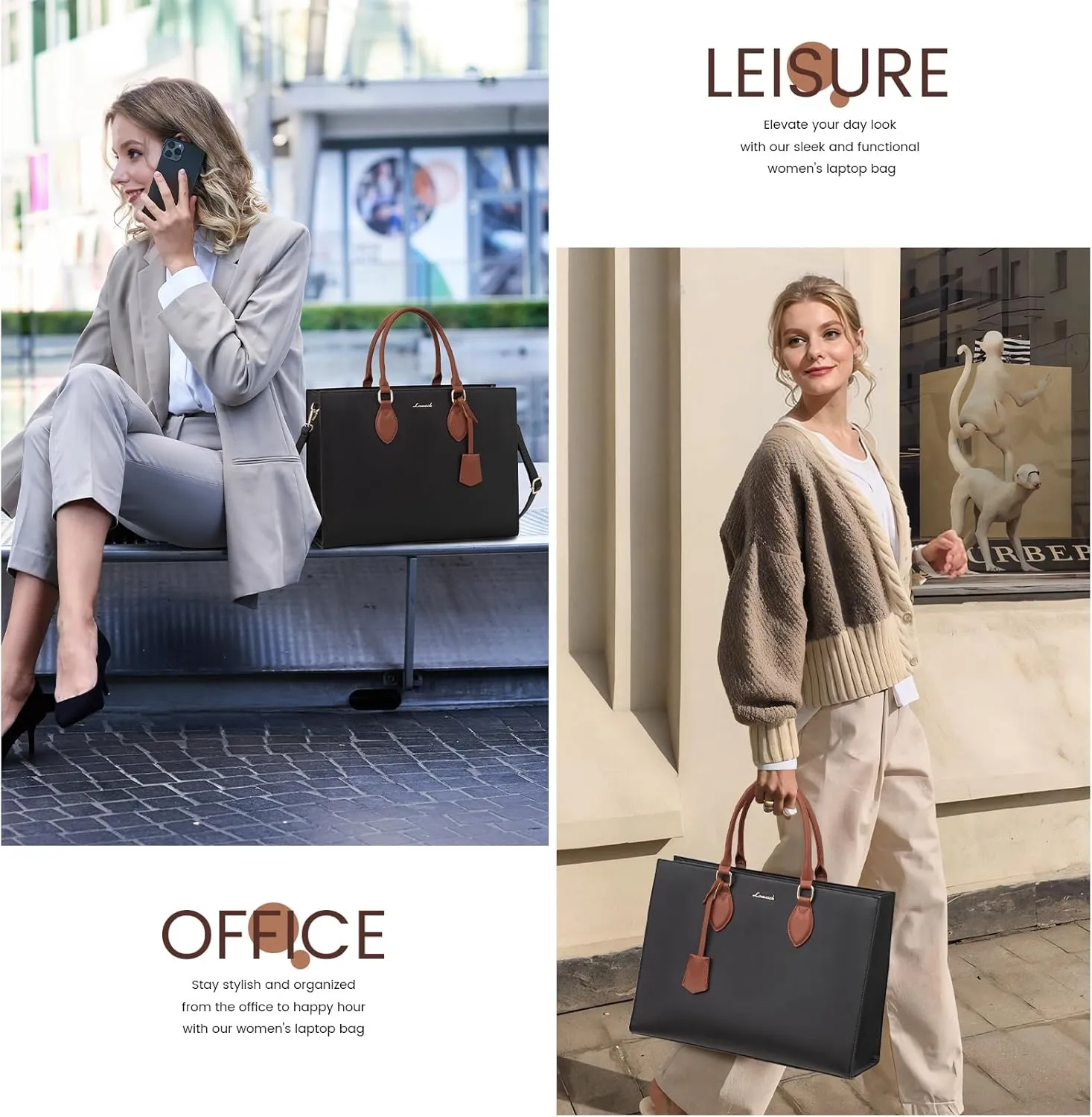 LOVEVOOK Women's 15.6 Inch Laptop Tote Briefcase Business Office Bag