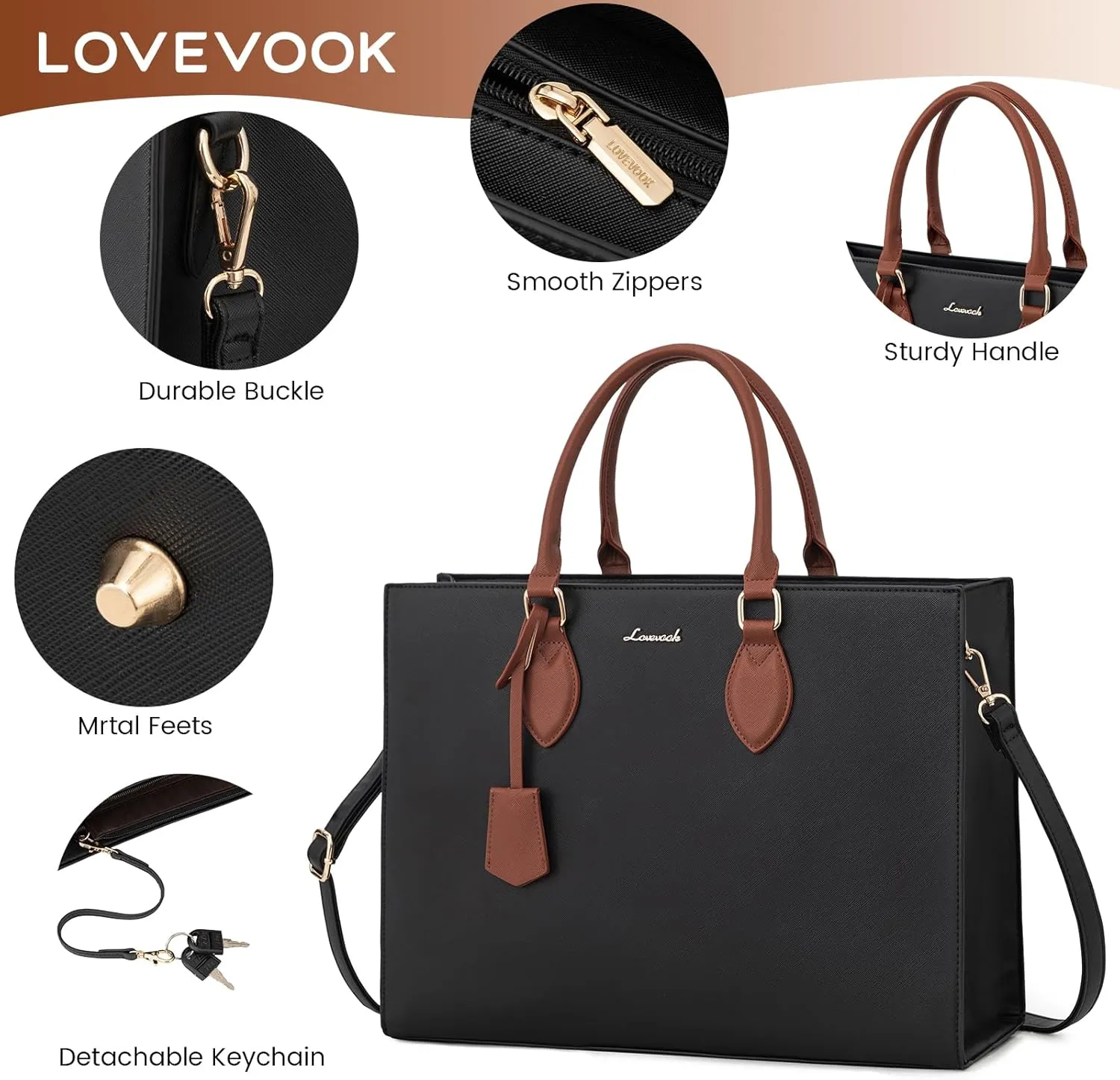 LOVEVOOK Women's 15.6 Inch Laptop Tote Briefcase Business Office Bag